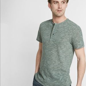Stripped Short Sleeve Henley